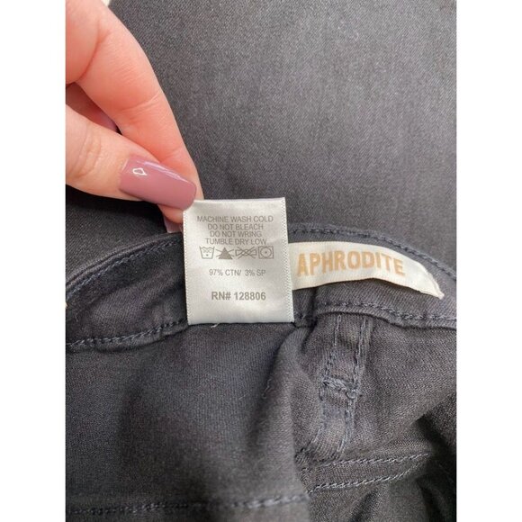 Aphrodite Curvy Ankle Jeans Women's 9 MEDIUM Black Distressed High-Rise Skinny - Picture 7 of 13